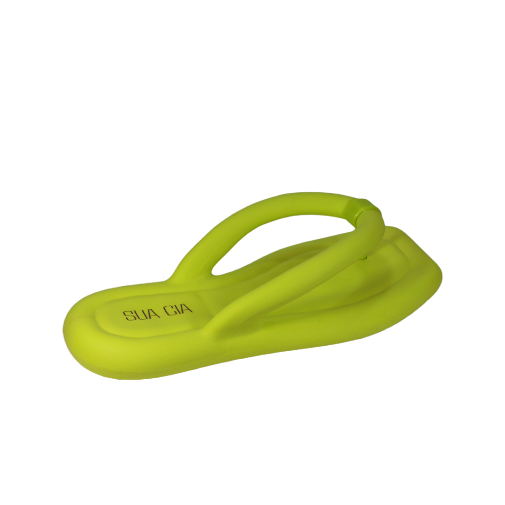 chinelo verde neon