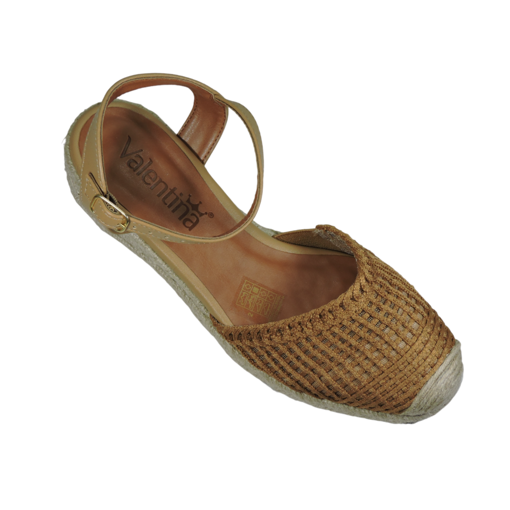 Sandália Espadrille Anabela Tramada Ester Valentina Flats Bege